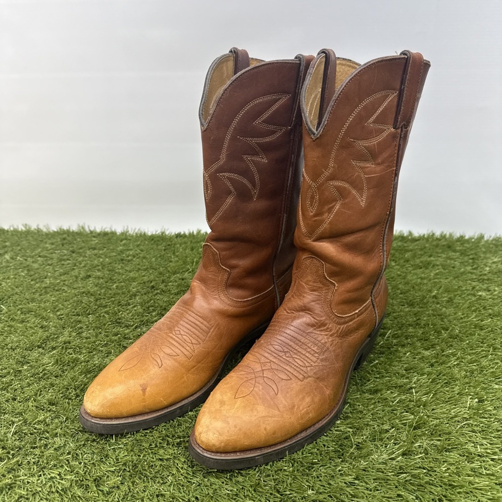 Durango Men 9 D Pull On Cowboy Boots Brown Western TR762 Leather Truck’n peanut